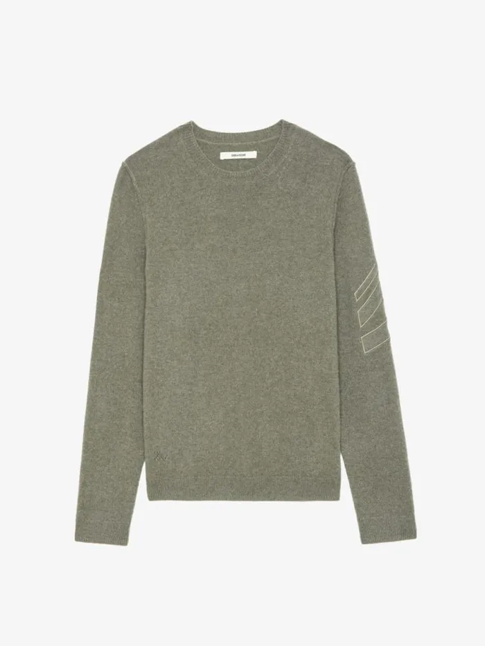Men Zadig and Voltaire Sweaters and Cardigans Kennedy Arrow Cashmere Sweater Kaki