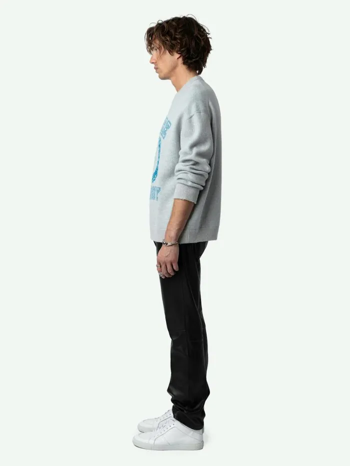 Men Zadig and Voltaire Sweaters and Cardigans Marko Sweater Light Grey Men Zadig and Voltaire Sweaters and Cardigans Marko Sweater Light Grey