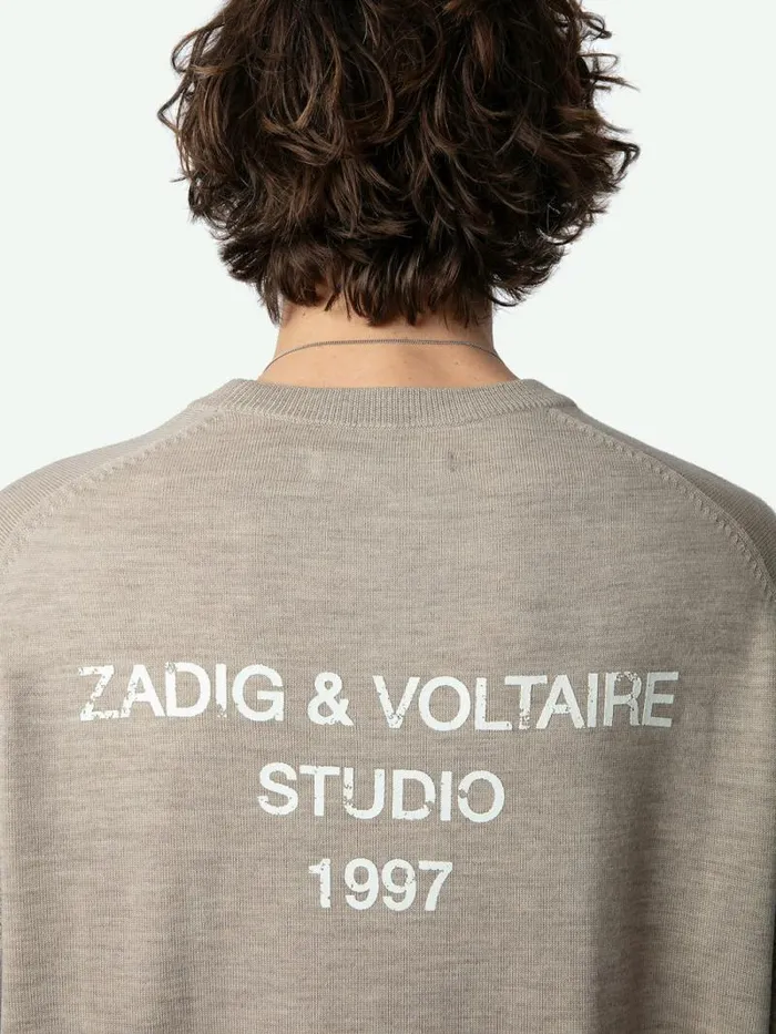 Men Zadig and Voltaire Sweaters and Cardigans Marko Sweater Oatmeal