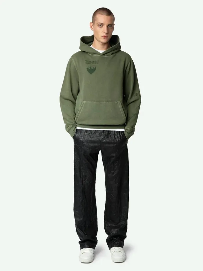 Men Zadig and Voltaire Sweatshirts and Hoodies Sanchi Sweatshirt Used Kaki