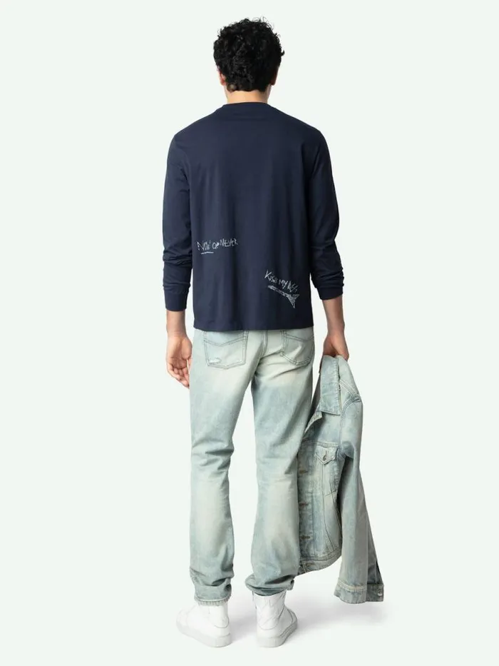 Men Zadig and Voltaire TShirts Hector Tshirt Encre Men Zadig and Voltaire TShirts Hector Tshirt Encre
