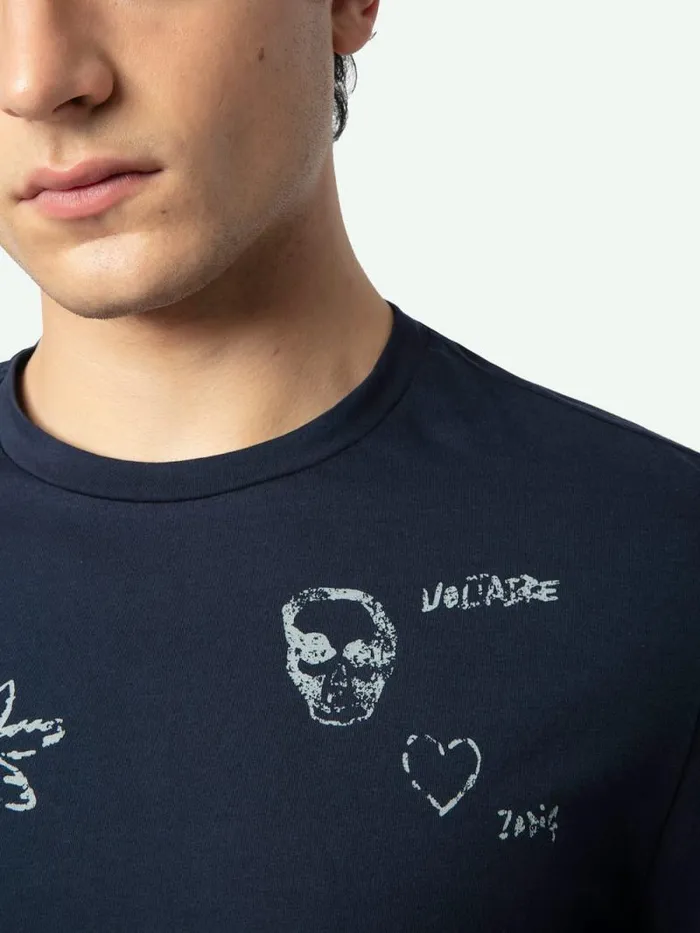 Men Zadig and Voltaire TShirts Hector Tshirt Encre Men Zadig and Voltaire TShirts Hector Tshirt Encre