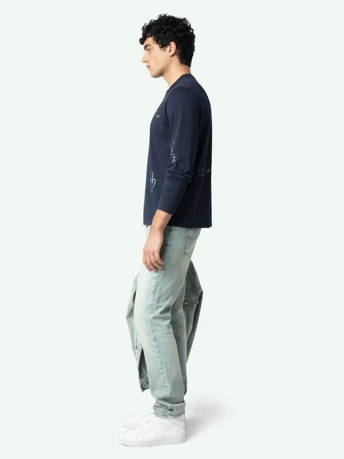 Men Zadig and Voltaire TShirts Hector Tshirt Encre Men Zadig and Voltaire TShirts Hector Tshirt Encre