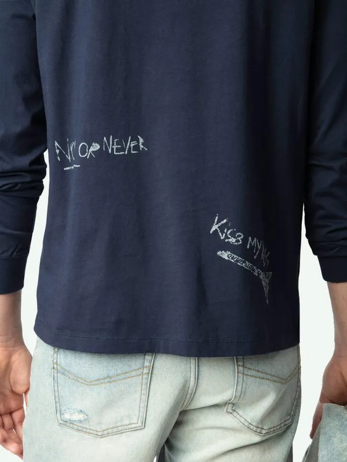 Men Zadig and Voltaire TShirts Hector Tshirt Encre Men Zadig and Voltaire TShirts Hector Tshirt Encre