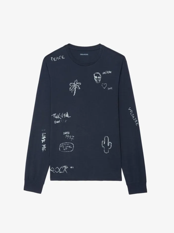 Men Zadig and Voltaire TShirts Hector Tshirt Encre Men Zadig and Voltaire TShirts Hector Tshirt Encre