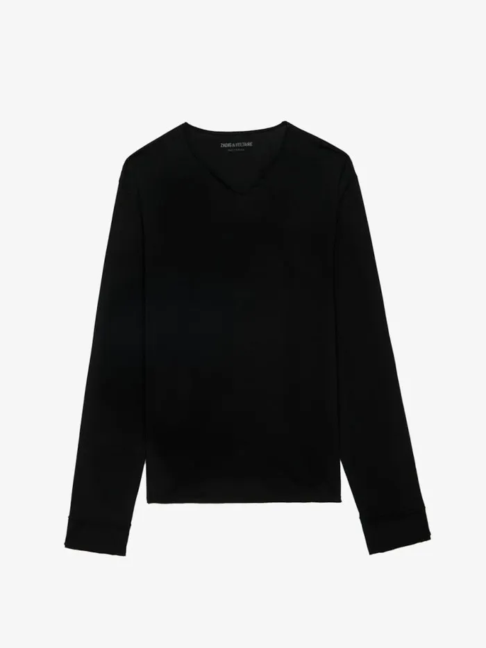 Men Zadig and Voltaire TShirts Monasti Henley Tshirt Black
