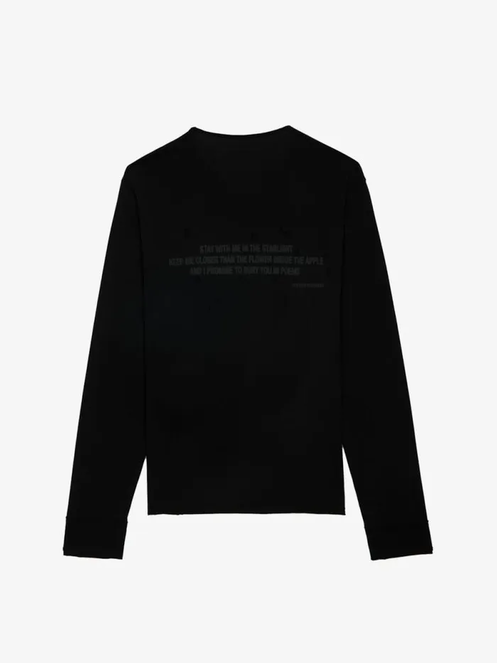 Men Zadig and Voltaire TShirts Monasti Henley Tshirt Black