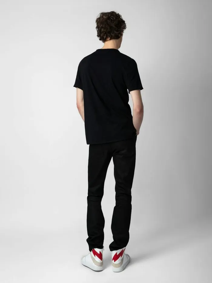 Men Zadig and Voltaire TShirts Monastir Henley Tshirt Black Men Zadig and Voltaire TShirts Monastir Henley Tshirt Black