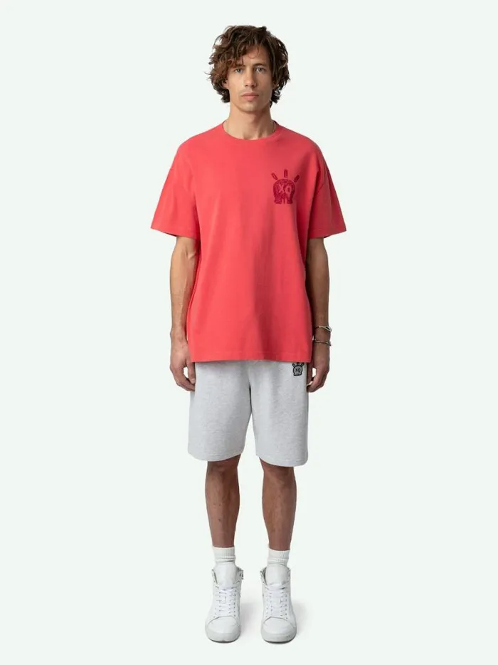 Men Zadig and Voltaire TShirts Teddy Skull Tshirt Poppy