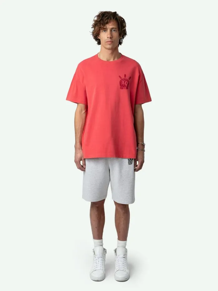 Men Zadig and Voltaire TShirts Teddy Skull Tshirt Poppy