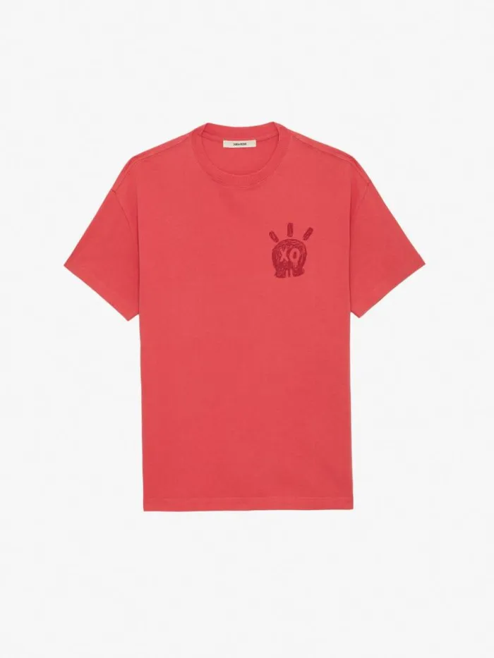 Men Zadig and Voltaire TShirts Teddy Skull Tshirt Poppy