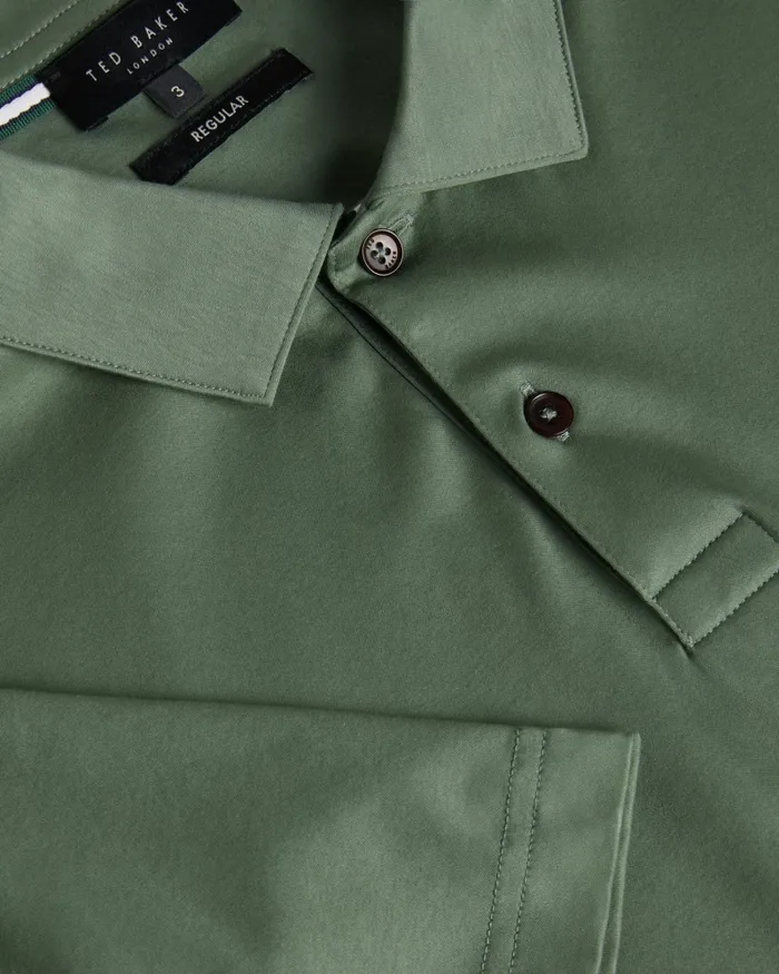 Men ZEITER 8211 Short Sleeve Slim Fit Polo Shirt Khaki Ted Baker Polo Shirts