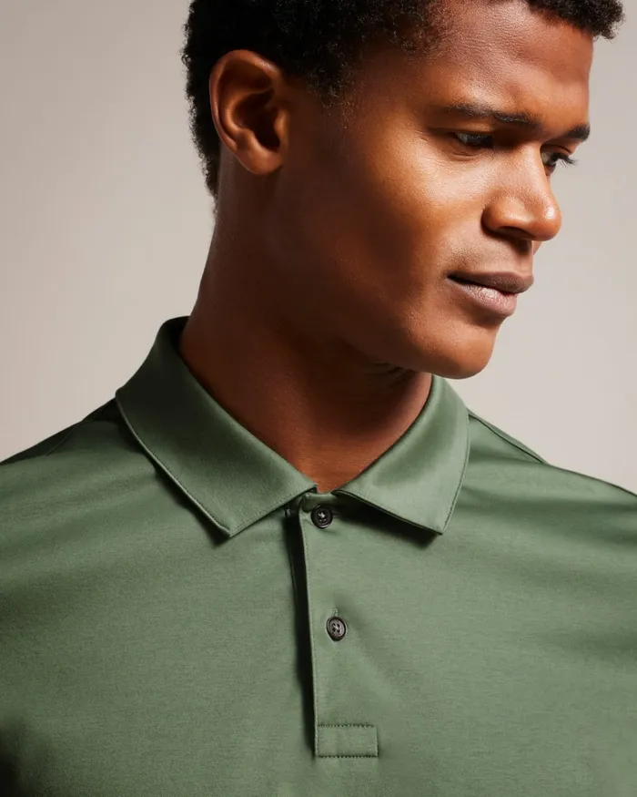 Men ZEITER 8211 Short Sleeve Slim Fit Polo Shirt Khaki Ted Baker Polo Shirts