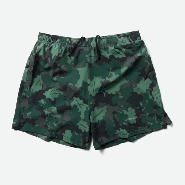 Merrell Trail Running Short Sea Moss Leaf Print Men Bottoms