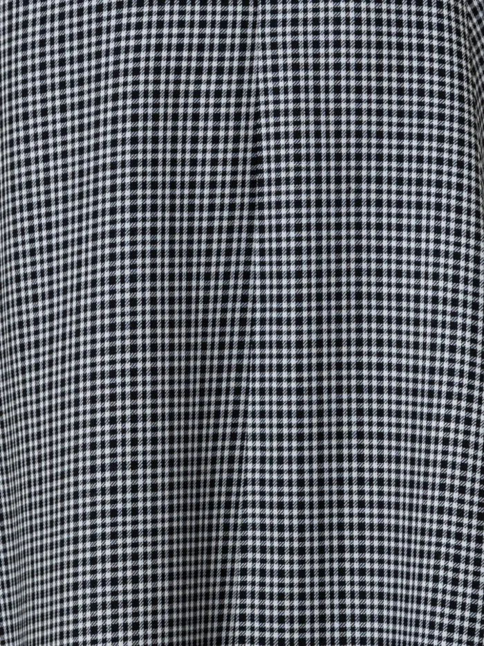 Microcheck Wool Asymmetrical Midi Skirt Blackecru Women Akris Skirts
