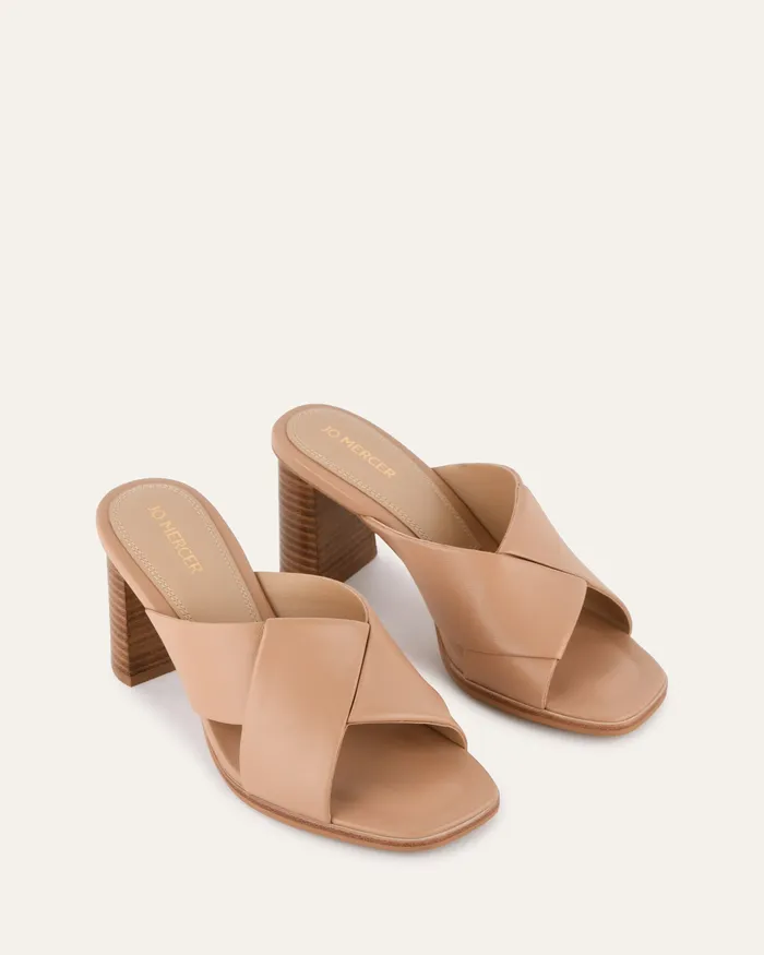 MID SANDALS jomercer Women Carrie mid heel sandals beige leather MID SANDALS jomercer Women Carrie mid heel sandals beige leather