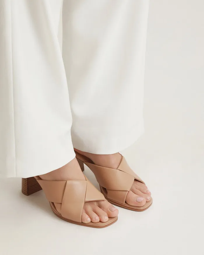 MID SANDALS jomercer Women Carrie mid heel sandals beige leather MID SANDALS jomercer Women Carrie mid heel sandals beige leather