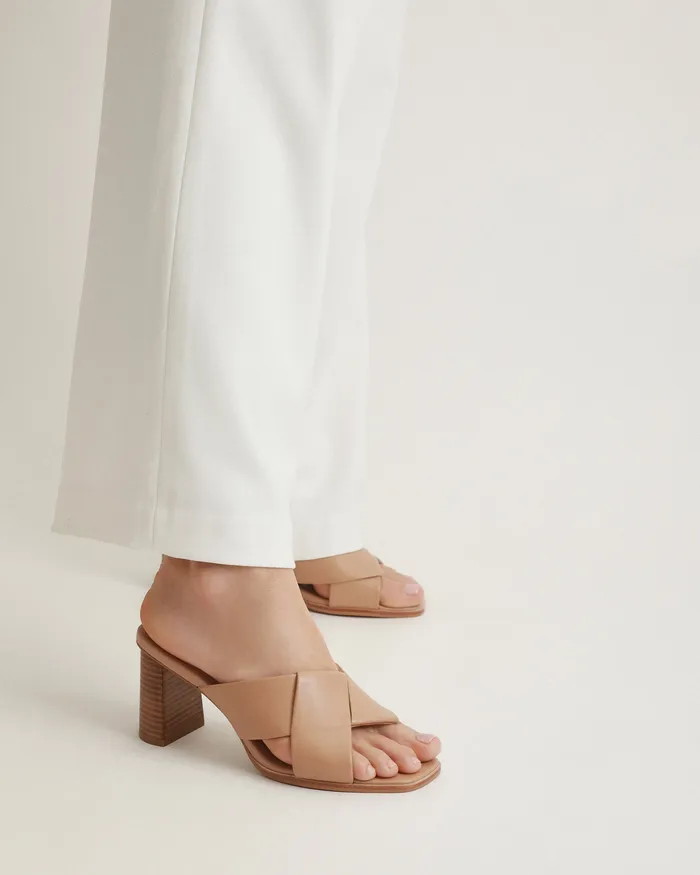 MID SANDALS jomercer Women Carrie mid heel sandals beige leather MID SANDALS jomercer Women Carrie mid heel sandals beige leather