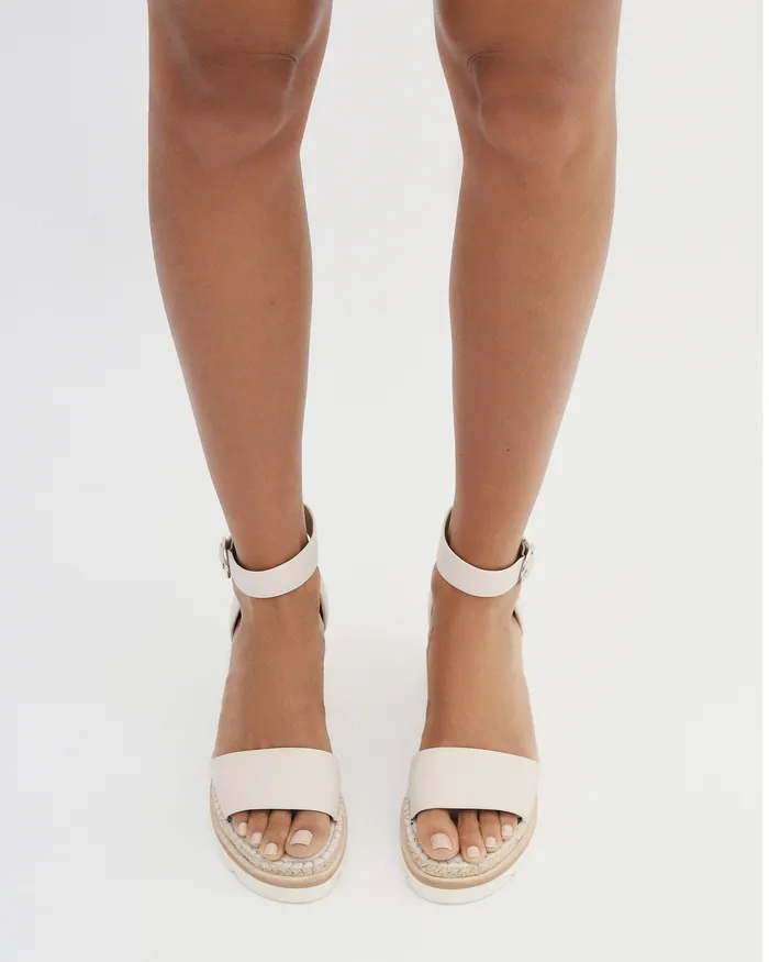 MID SANDALS jomercer Women Kelly mid heel wedges bone leather MID SANDALS jomercer Women Kelly mid heel wedges bone leather