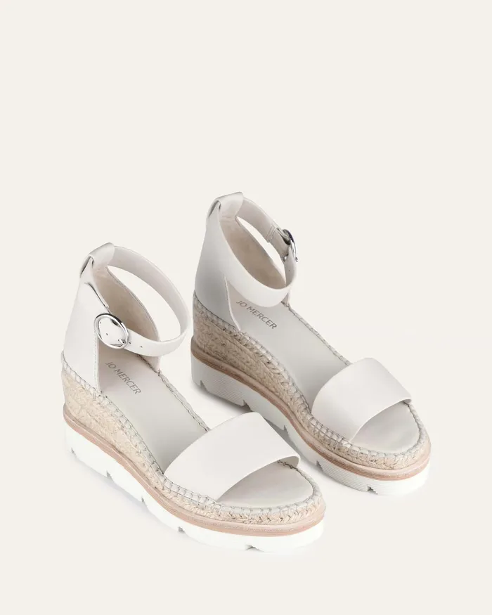 MID SANDALS jomercer Women Kelly mid heel wedges bone leather MID SANDALS jomercer Women Kelly mid heel wedges bone leather