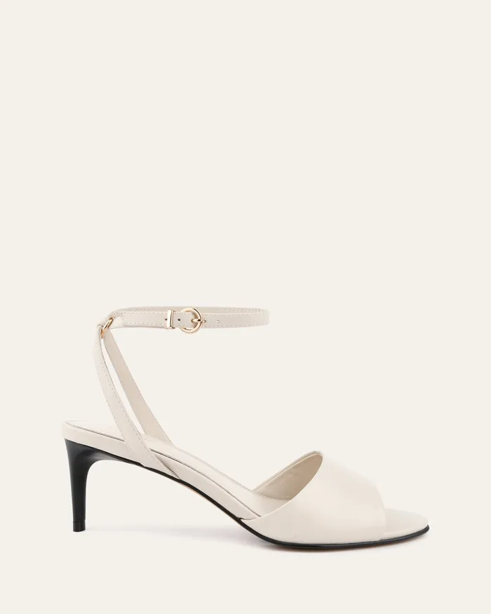 MID SANDALS Tanya mid heel sandals off white leather jomercer Women