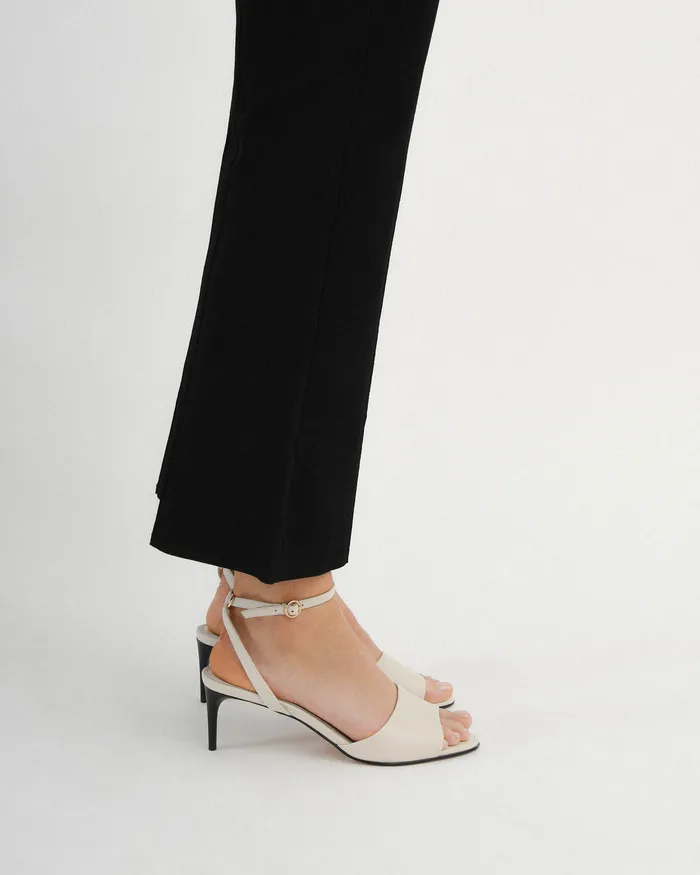 MID SANDALS Tanya mid heel sandals off white leather jomercer Women