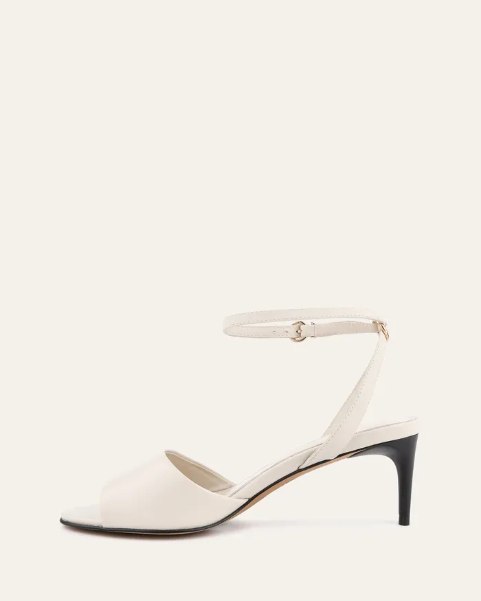 MID SANDALS Tanya mid heel sandals off white leather jomercer Women