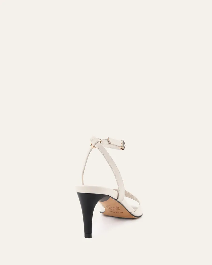 MID SANDALS Tanya mid heel sandals off white leather jomercer Women