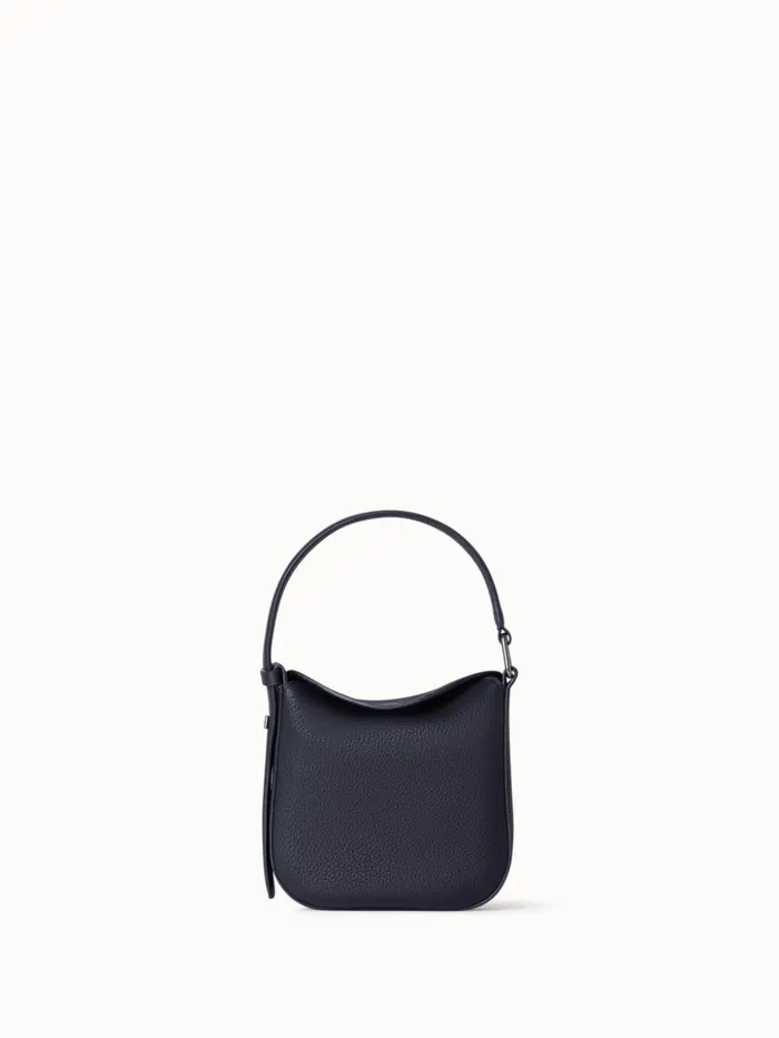Mini Anna Hobo Bag In Leather Black Women Akris Mini Bags