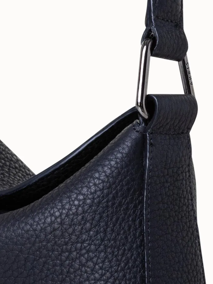 Mini Anna Hobo Bag In Leather Black Women Akris Mini Bags