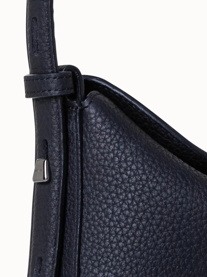 Mini Anna Hobo Bag In Leather Black Women Akris Mini Bags