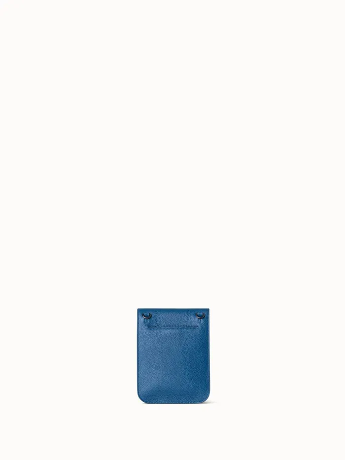 Mini Anouk Messenger Bag In Cervocalf Leather Pacific Denim Women Akris Crossbody Bags