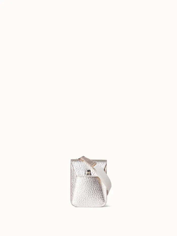 Mini Anouk Messenger Bag In Cervocalf Leather Stucco Met Women Akris Messenger Bags