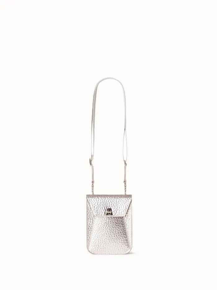 Mini Anouk Messenger Bag In Cervocalf Leather Stucco Met Women Akris Messenger Bags