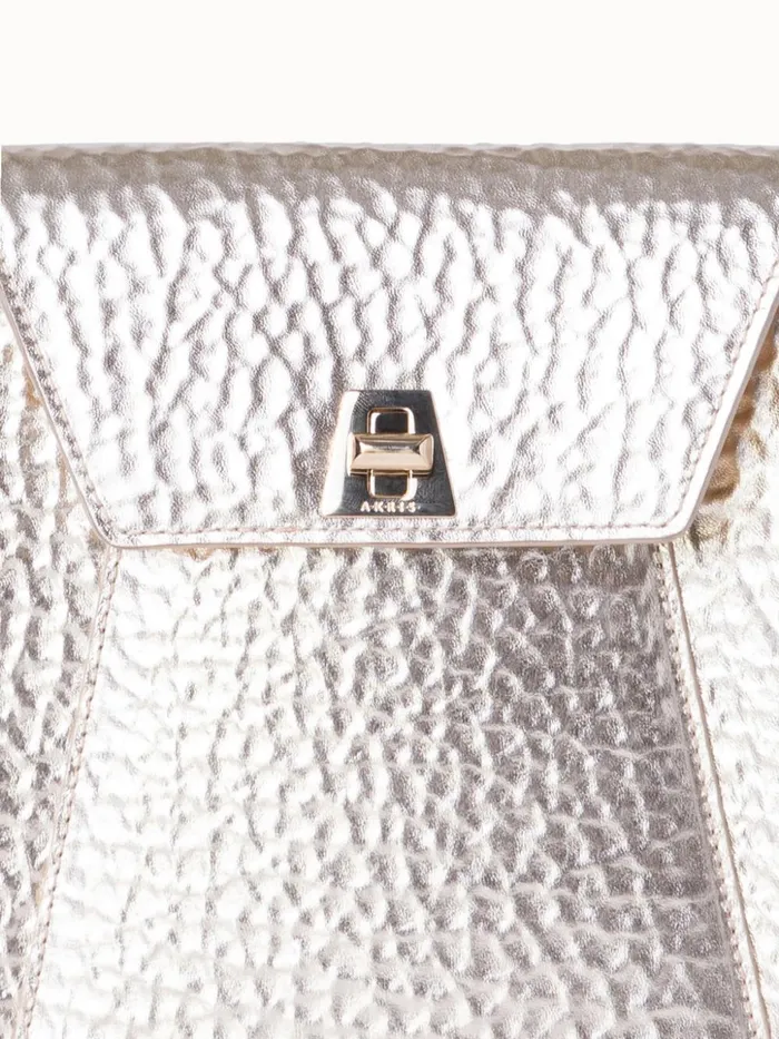 Mini Anouk Messenger Bag In Cervocalf Leather Stucco Met Women Akris Messenger Bags