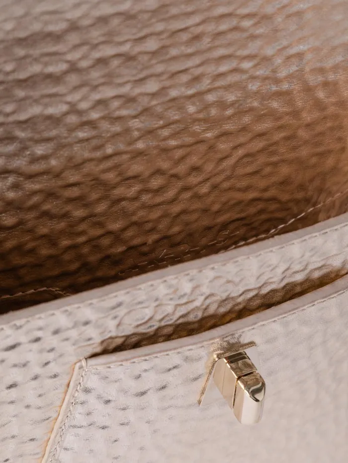 Mini Anouk Messenger Bag In Cervocalf Leather Stucco Met Women Akris Messenger Bags