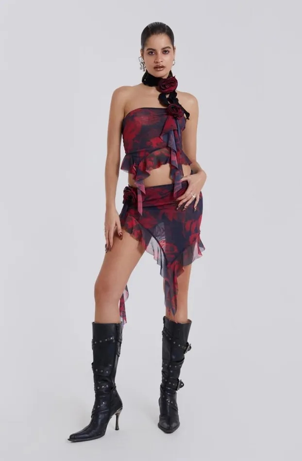 Mini Skirts Women Jaded London Selene Asymmetric Hem Mini Skirt