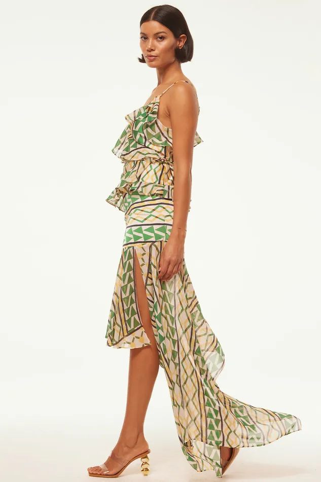 Misa Los Angeles Agata Top Limoncello Geo Mix Women Matching Sets