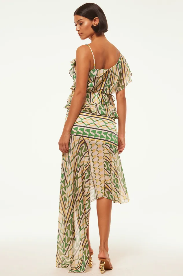 Misa Los Angeles Agata Top Limoncello Geo Mix Women Matching Sets