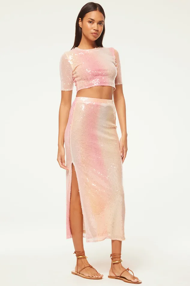 Misa Los Angeles Aisha Skirt Sequin Ombre Women Skirts and Shorts