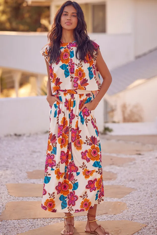 Misa Los Angeles Alina Top Flora Marbella Women Matching Sets