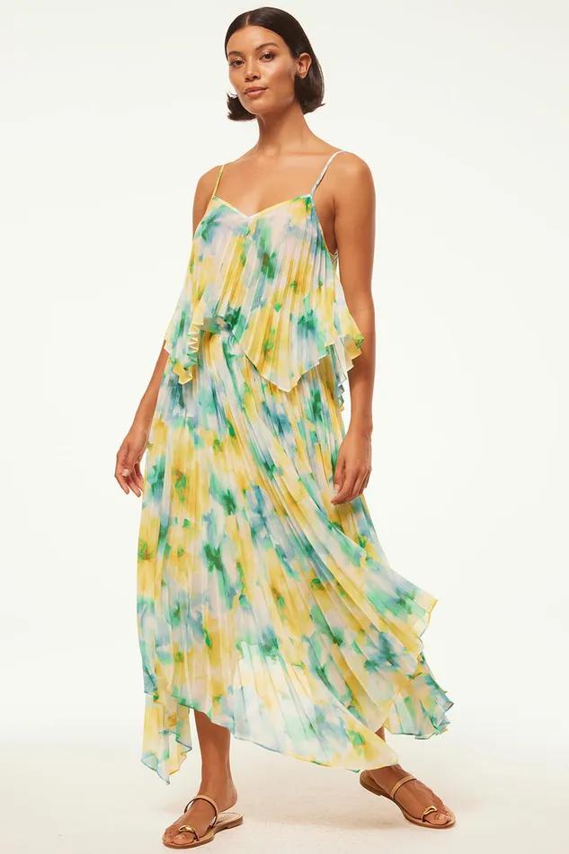 Misa Los Angeles Avra Skirt Citron Watercolor Women Matching Sets