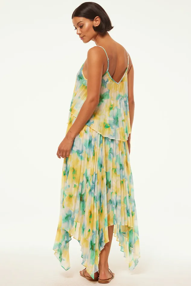 Misa Los Angeles Avra Skirt Citron Watercolor Women Matching Sets