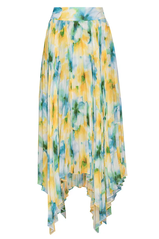Misa Los Angeles Avra Skirt Citron Watercolor Women Matching Sets