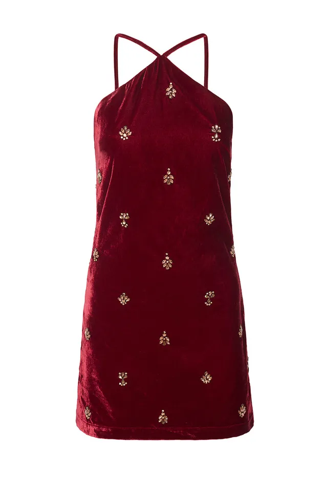 Misa Los Angeles Camille Dress Garnet Velvet Women Dresses