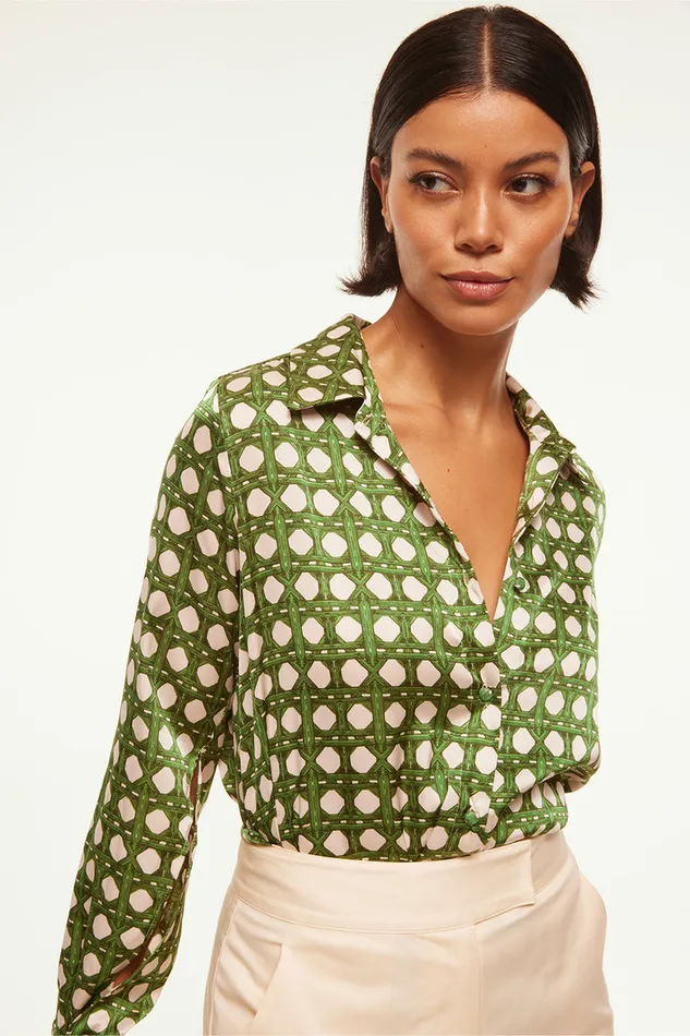 Misa Los Angeles Celine Top Rattan Tile Women Tops