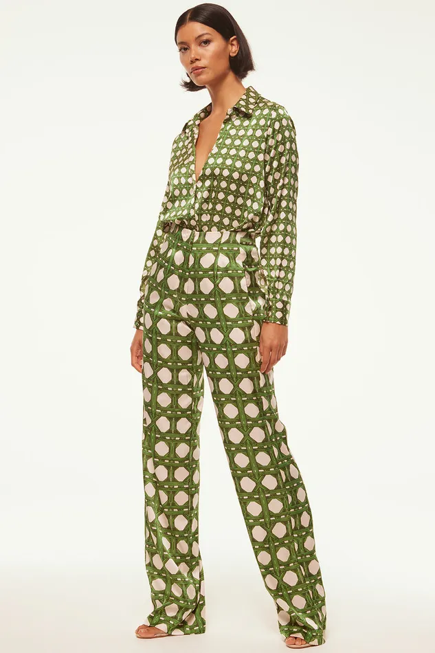 Misa Los Angeles Celine Top Rattan Tile Women Tops