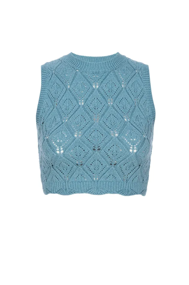 Misa Los Angeles Dahlia Top Blue Women Knits