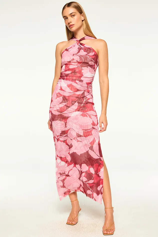 Misa Los Angeles Elaine Dress Flora Rosada Mesh Women Jersey and Mesh