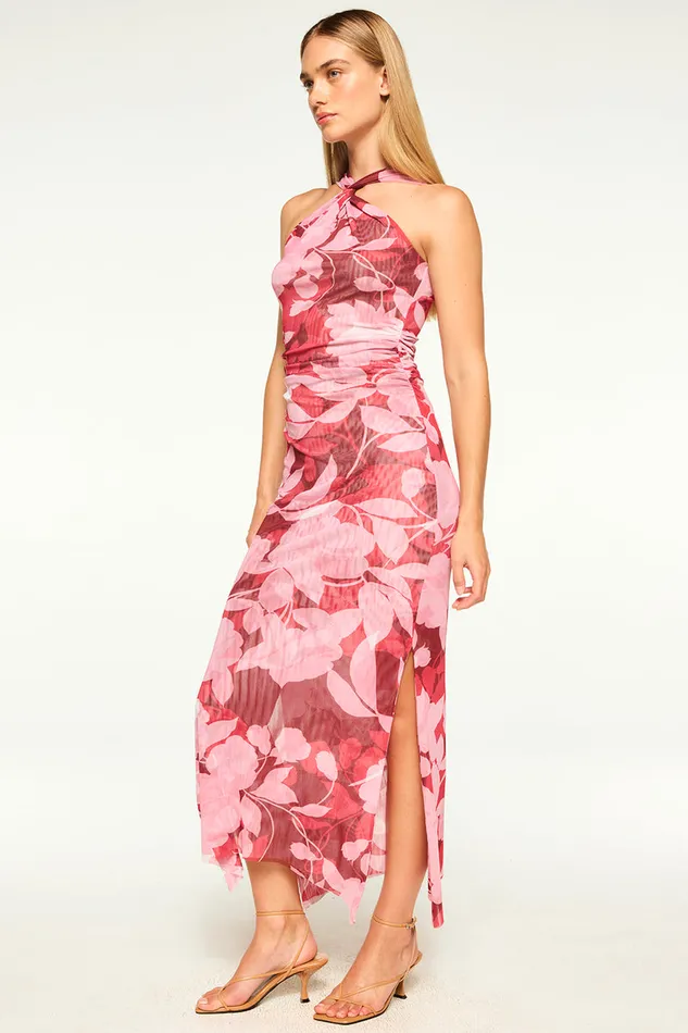 Misa Los Angeles Elaine Dress Flora Rosada Mesh Women Jersey and Mesh